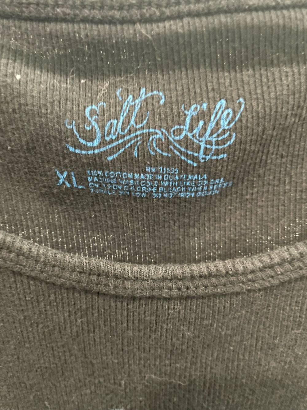 Salt Life Black Tank with Blue Script Logo - Picture 2 of 4